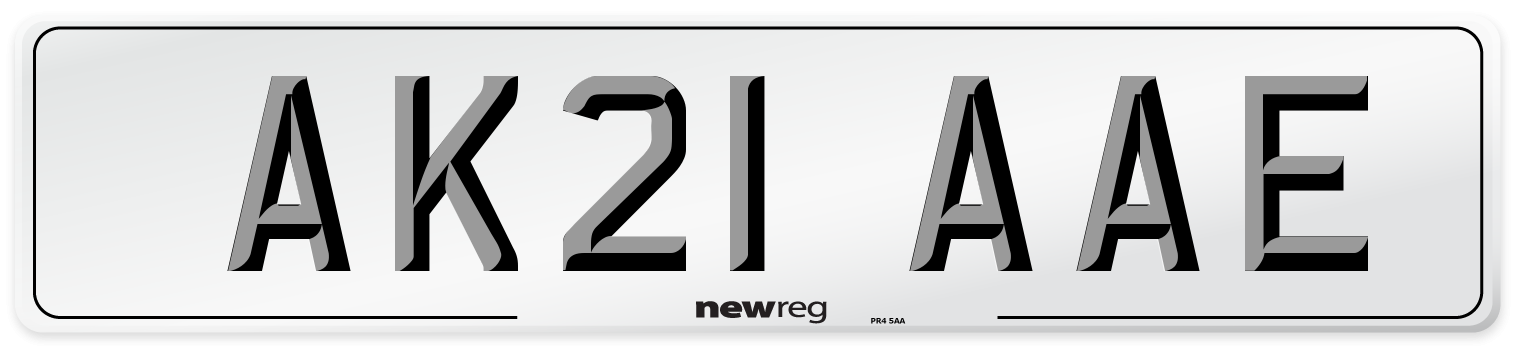 AK21 AAE Number Plate from New Reg